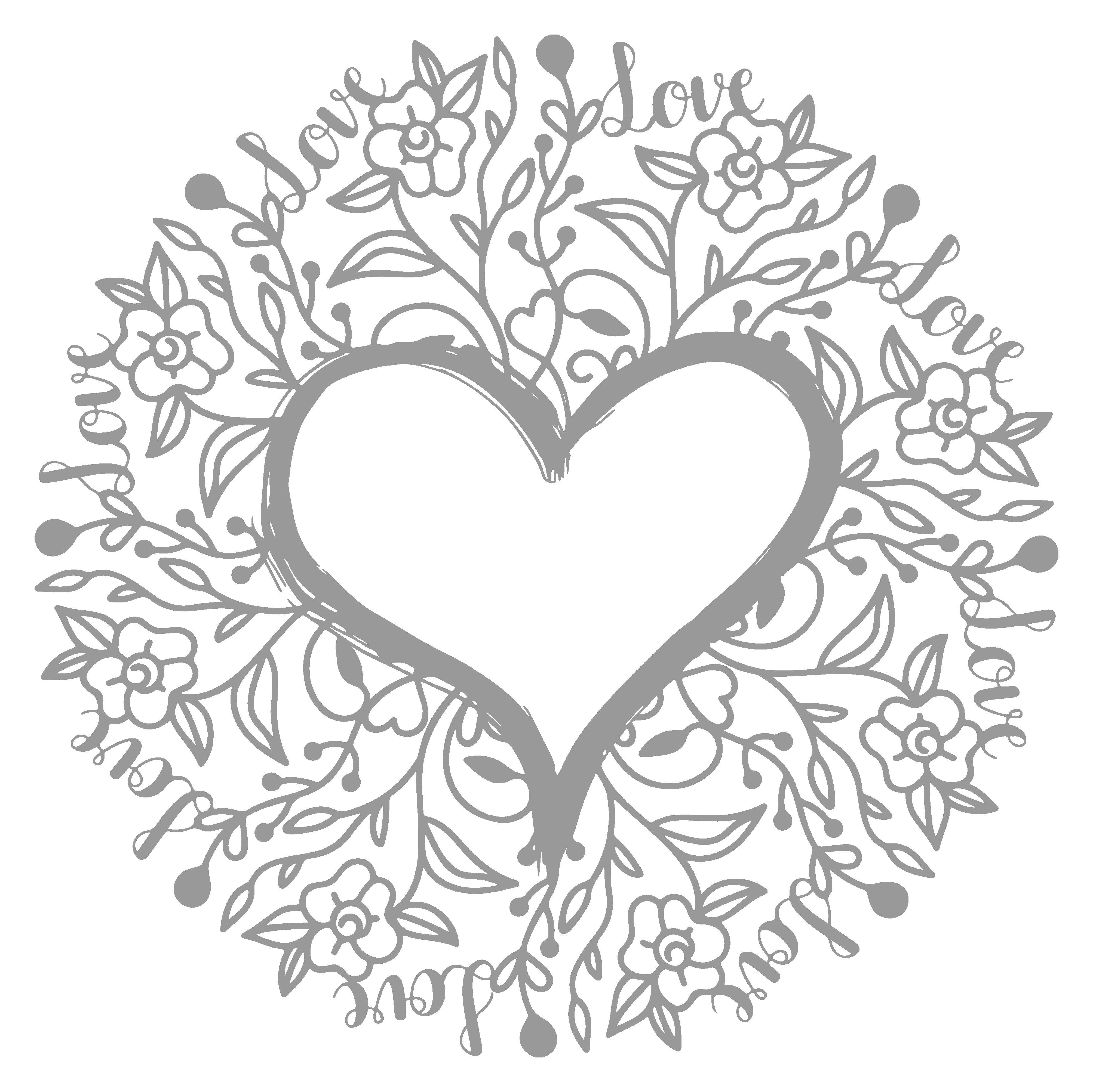 Wanddekoobjekt Herzförmige Girlande Wanddekoration mit Blume und Blatt Dekoration
