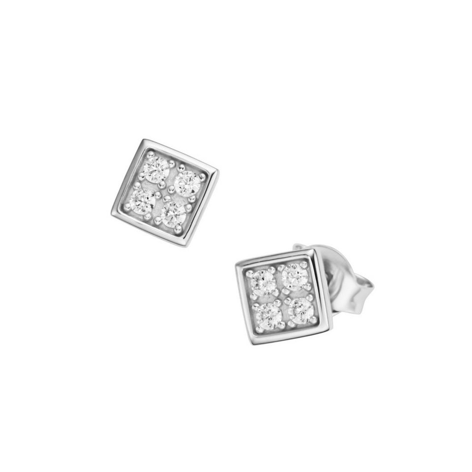 GIORGIO MARTELLO MILANO Paar Ohrstecker carréförmig mit weißen oder  schwarzen Steinen, Silber 925