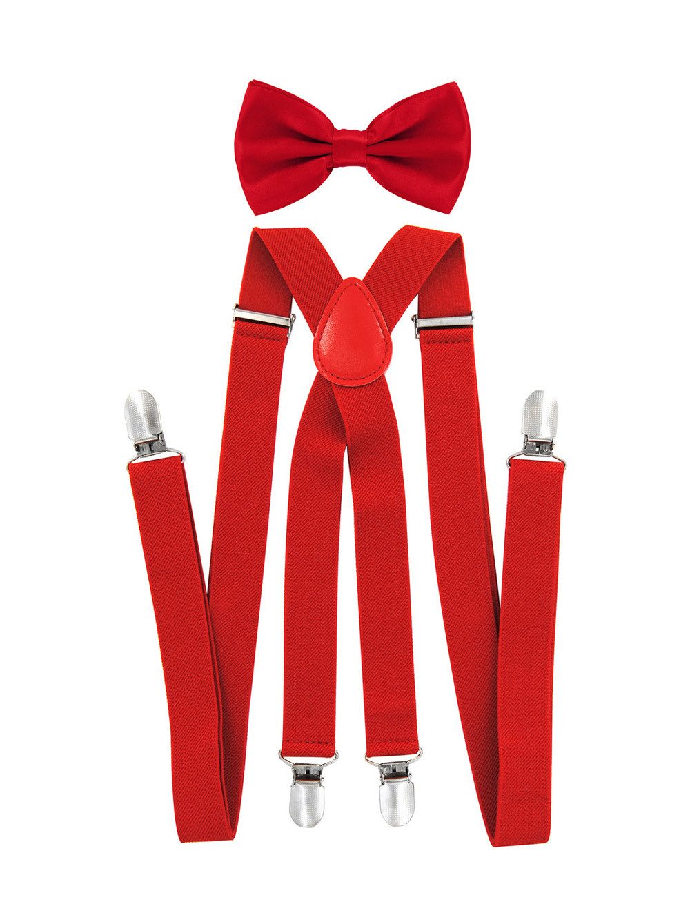 axy Подтяжки Herren Подтяжки mit Fliege Set (2-St., 2er Set) 4 Stabile Clips X-Form 2,5cm Breit verstellbar und elastisch