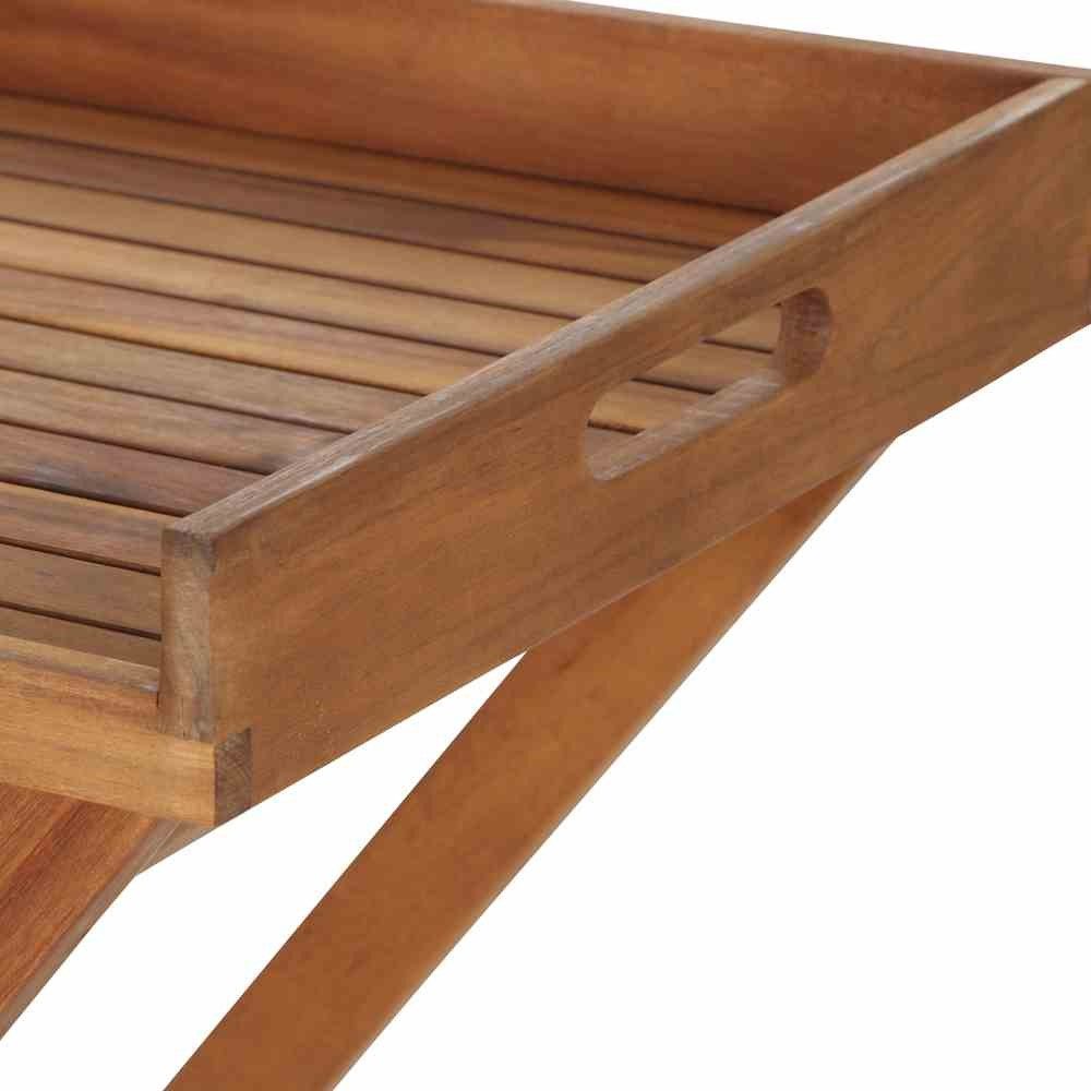 GAUTZSCH Tabletttisch in natur geölt, Akazienholz - 45x99,5x80cm (BxHxT)