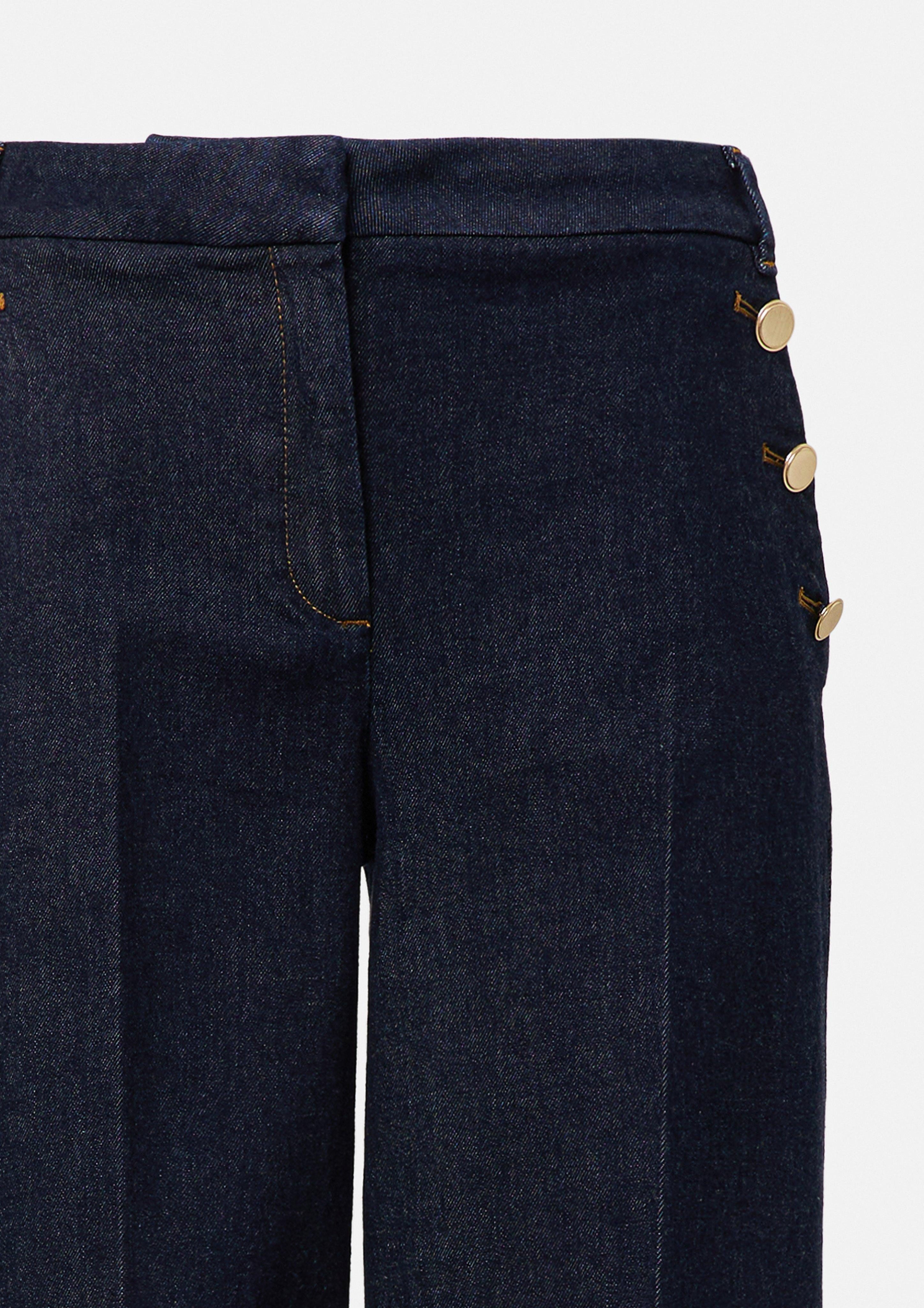 Comma 5-Pocket-Jeans Wide-Leg-Jeans mit Zierknöpfen günstig online kaufen