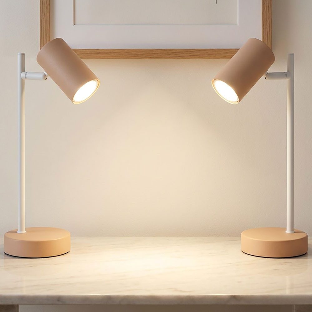 GLOBO LIGHTING Schreibtischlampe, Leuchtmittel nicht inklusive, 2x Tischleuchte Tischlampe Leselampe Spot beweglich mit Schalter