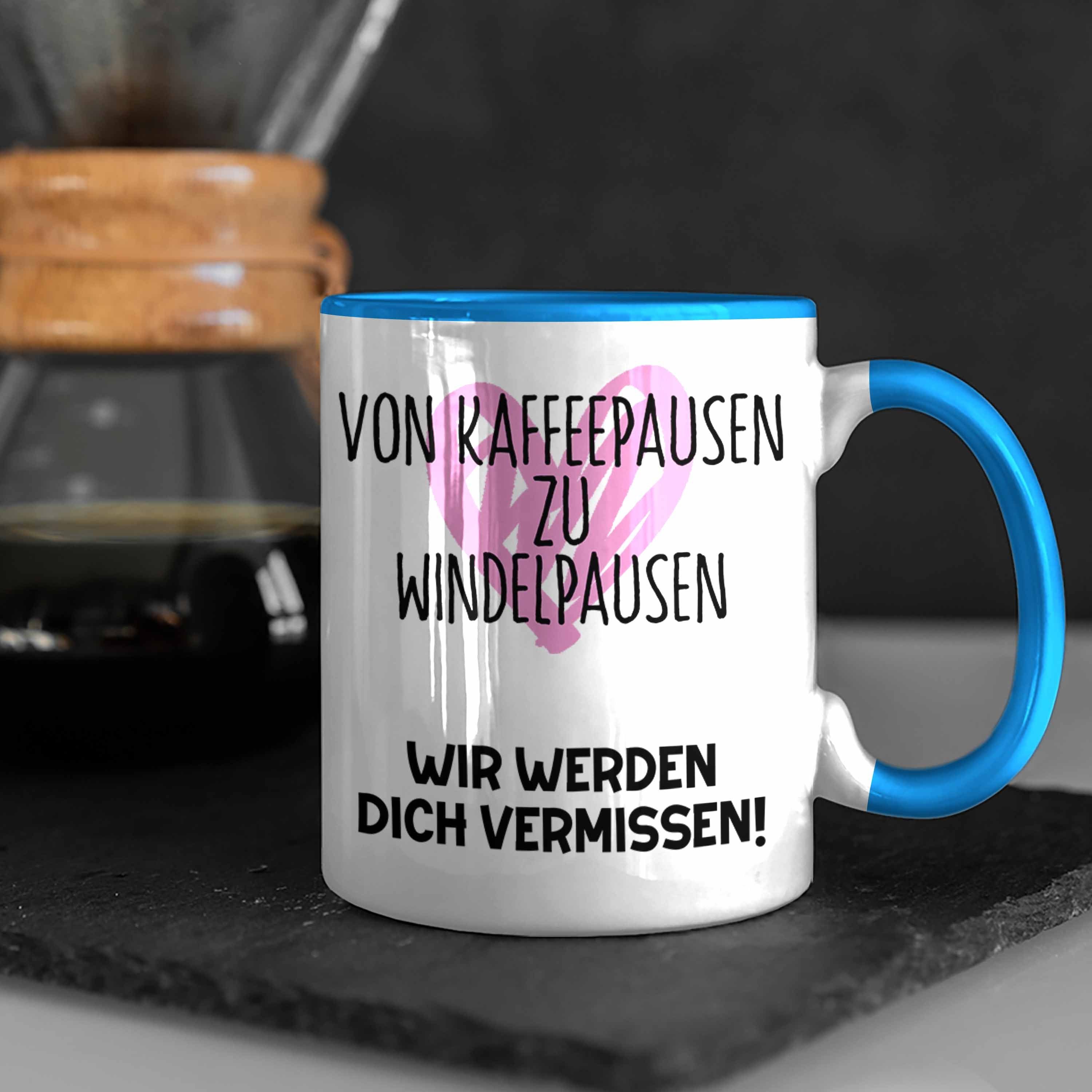 Trendation Werdende Geschenk Blau Mama Tasse Abschied Kollegin Mutterschutz Tasse Abschieds