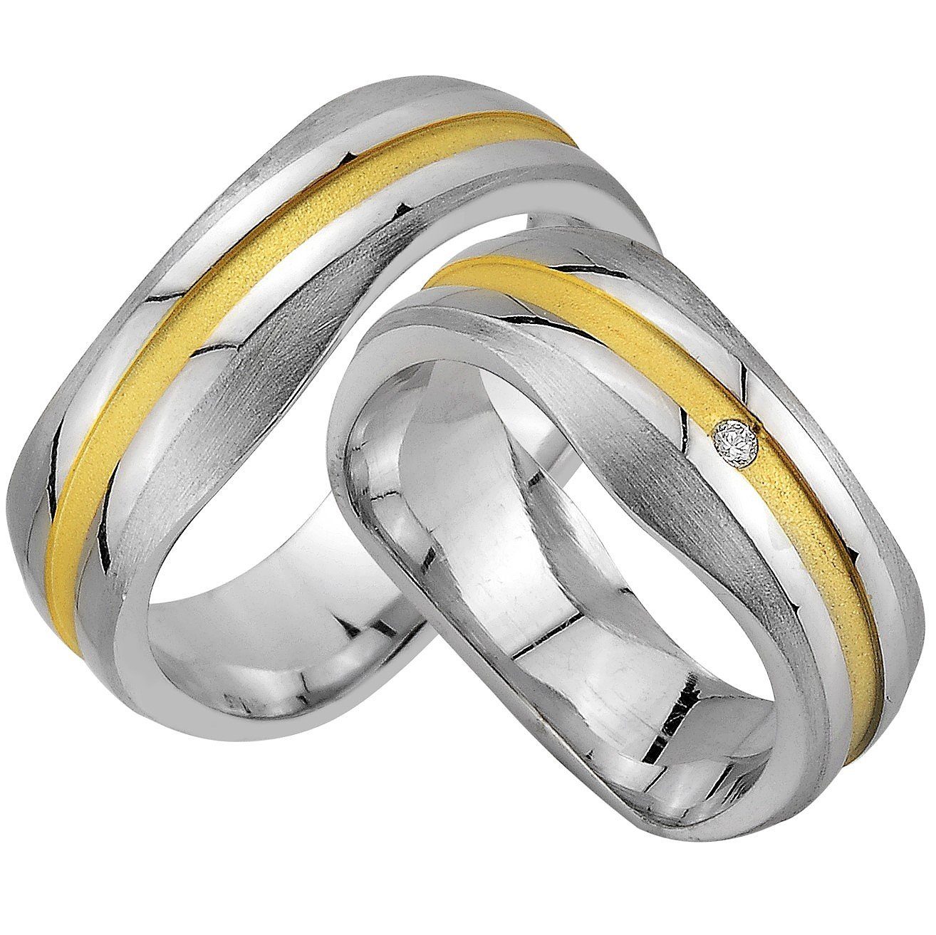 Trauring Platiert, Verlobungsringe Partnerringe Hochzeitsringe J175 Trauringe123 Trauringe SILBER GOLD Eheringe