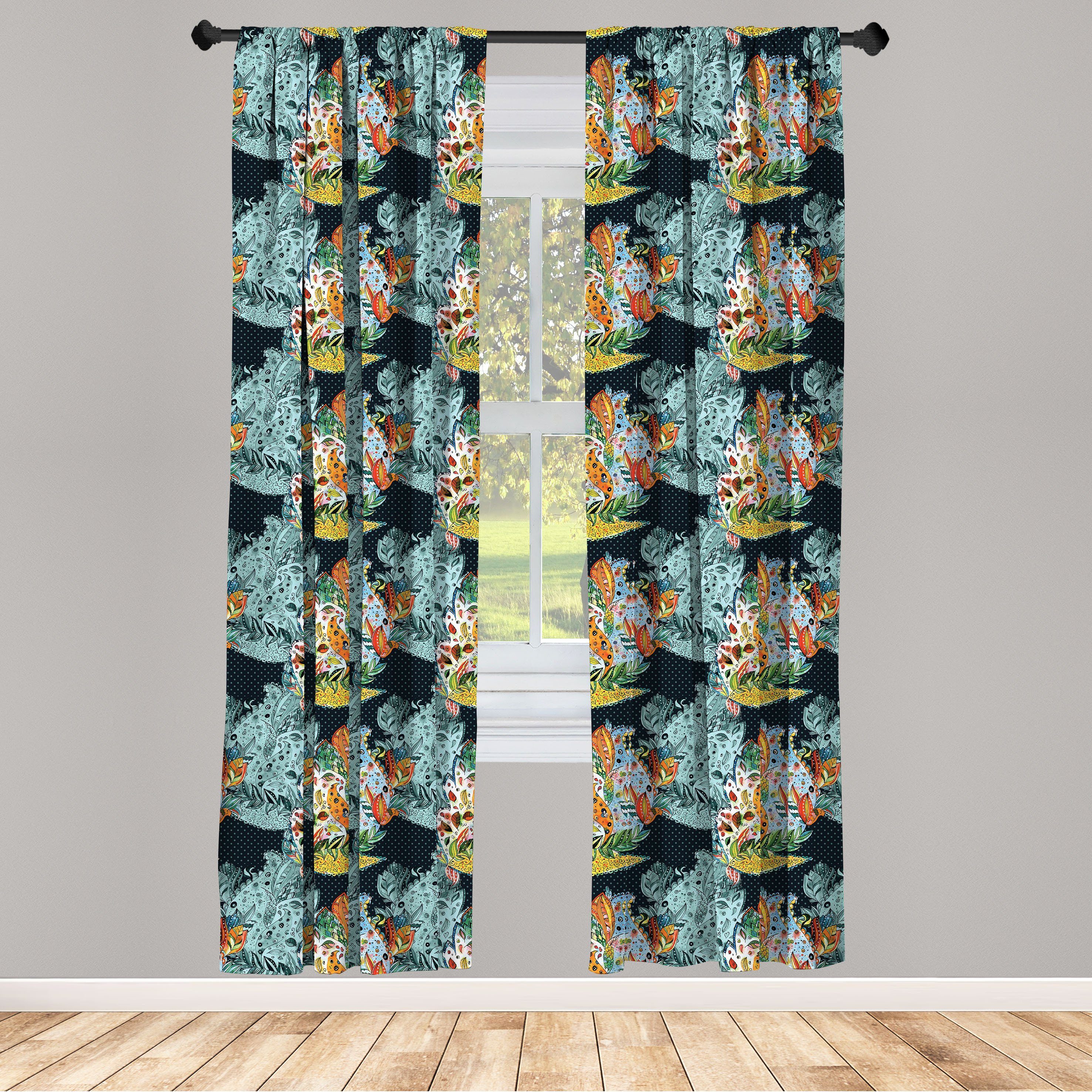 Gardine Dekor, für Abakuhaus, Vorhang Microfaser, Schlafzimmer Orientalische Art-Motive Wohnzimmer Paisley