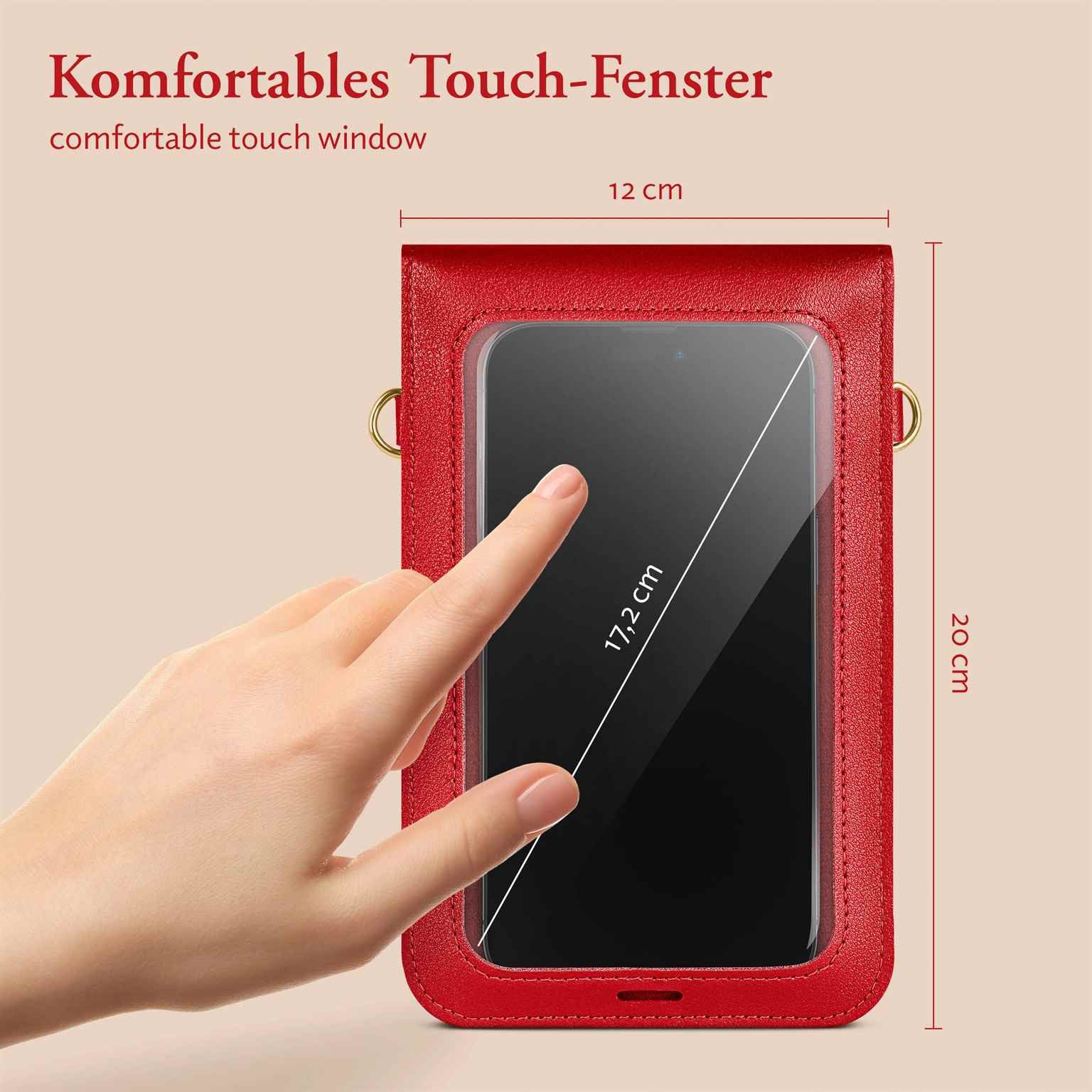 moex Handyhülle moex® CitySling für Apple iPhone 14, Handytasche zum Umhängen kleine Handtasche mit Handyfach Touch-Fenster