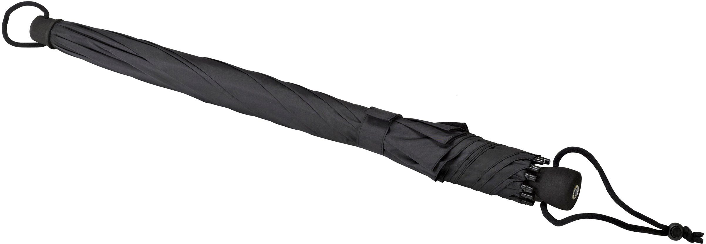 EuroSCHIRM® Stockregenschirm birdiepal® outdoor, extra und integriertem Schultertragegurt mit Kompass stabil, schwarz
