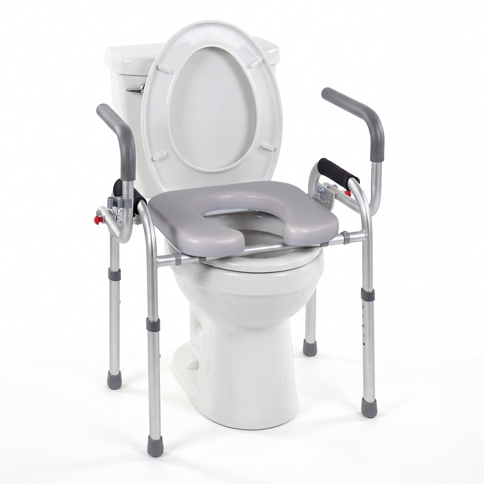 COSTWAY WC-Aufstehhilfe Toilettensitzerhöhung mit Griff, belastbar bis 136 kg