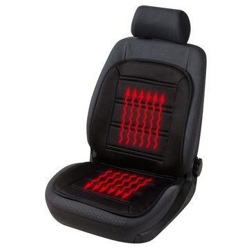 WALSER Autositzbezug Jersey Auto Sitzheizkissen schwarz heizt Sitzfläche und Rückenlehne