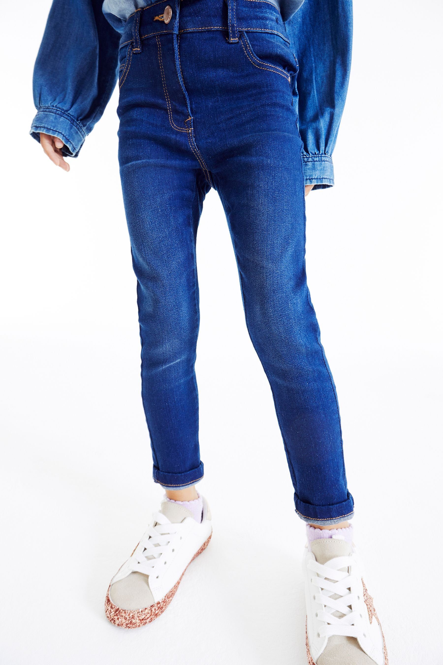 (3–16 Jahre) (1-tlg) Blue Denim Mid Slim-fit-Jeans Slim Next Jeans – Skinny Fit