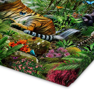 Posterlounge Leinwandbild Adrian Chesterman, Tiger im Dschungel, Kindergarten Kindermotive