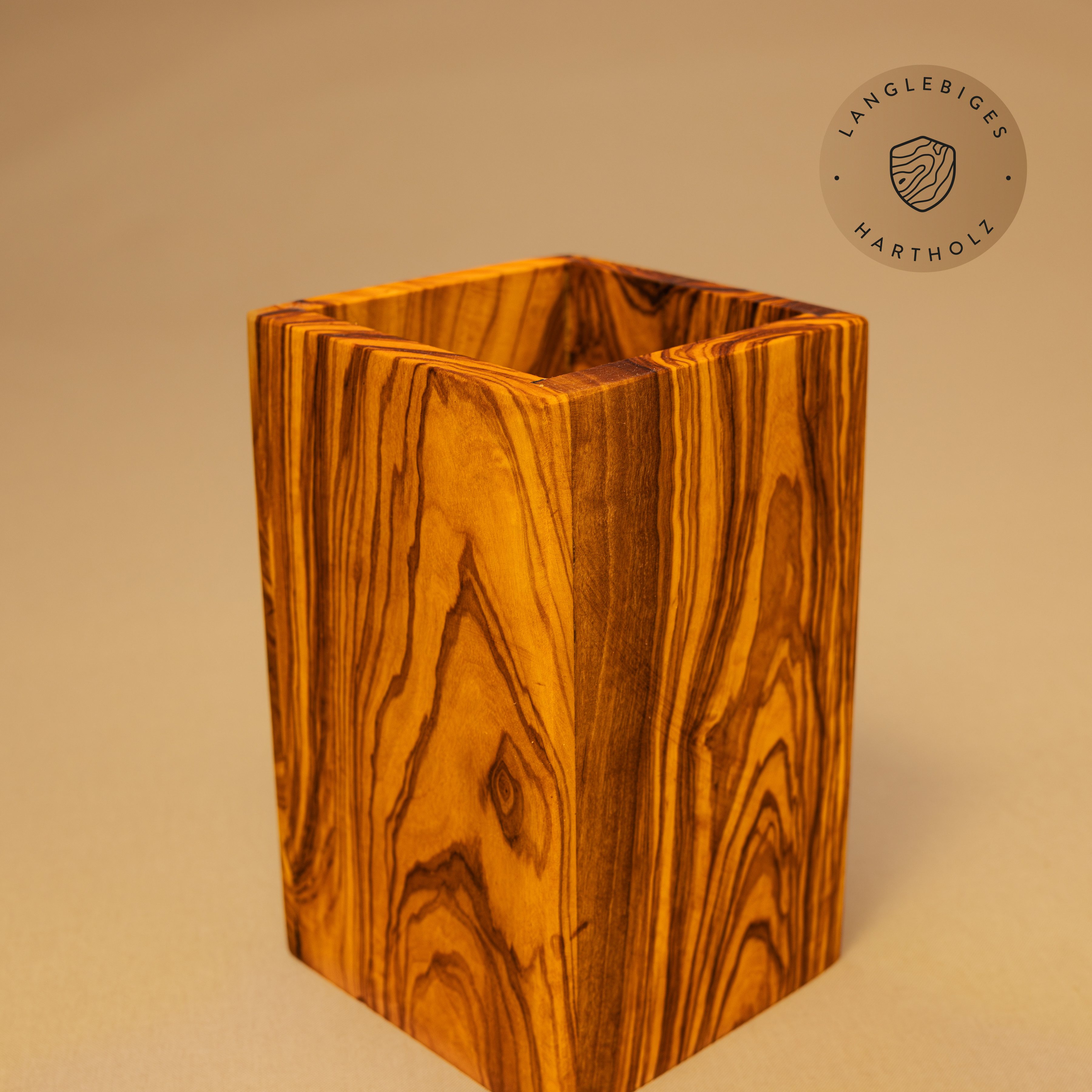 dasOlivenholzbrett Besteckhalter Köcher aus Olivenholz in eckiger Form günstig online kaufen