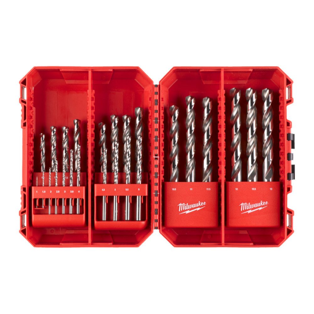 Milwaukee Bohrer- und Bitset MILWAUKEE HSS-G Metallbohrerset 25-teilig, 1-13 mm, Thunderweb