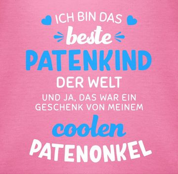 Shirtracer Shirtbody Ich bin das beste Patenkind der Welt weiß/blau Patenonkel Baby