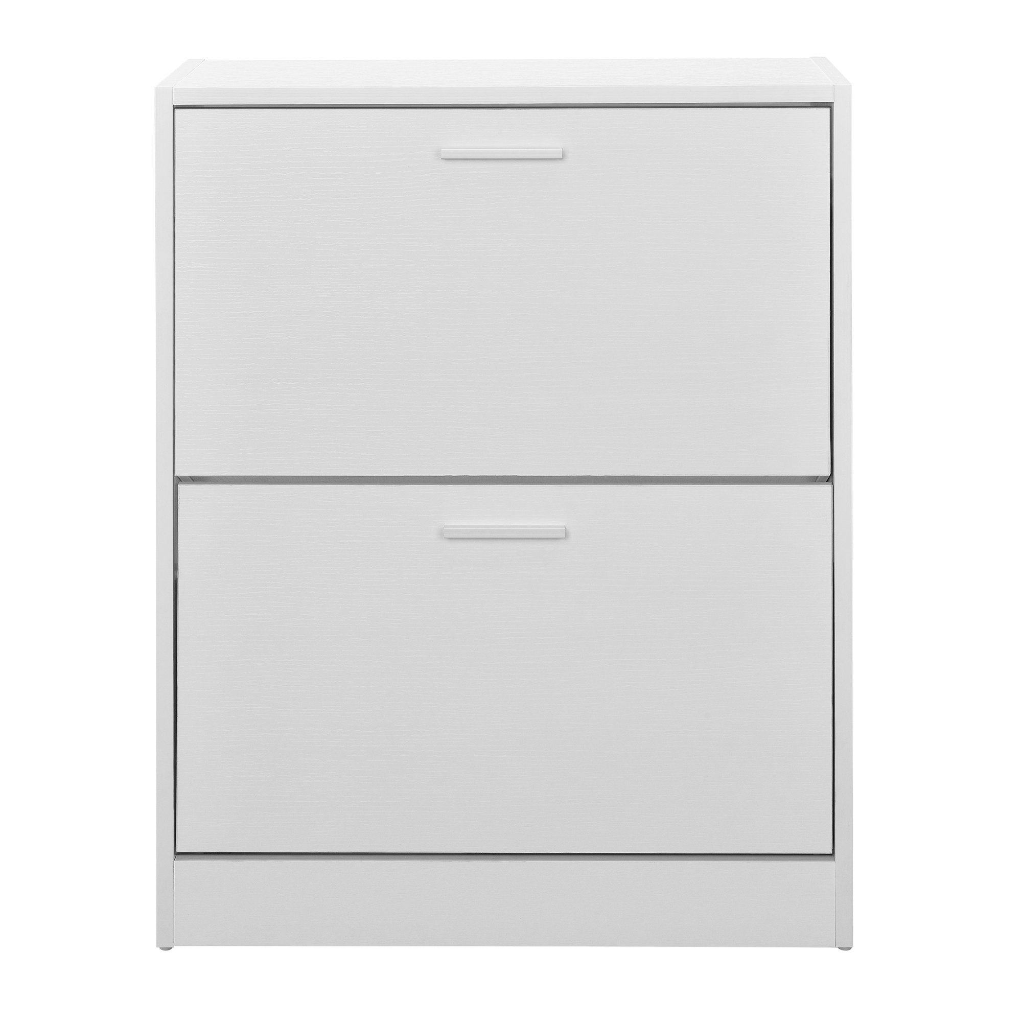 en.casa Schuhschrank »Wavre« Schuhkipper mit 2 Klappen 62x24x81cm weiß – Bild 5 von 5