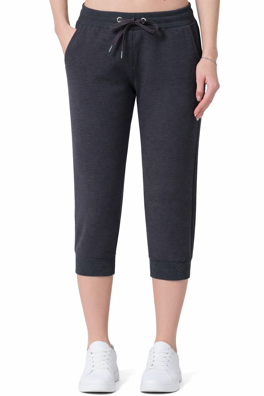 Smith & Solo 3/4-Hose Damen - Jogginghose, kurze Hose, Caprihose Elastikbund mit Kordelzug