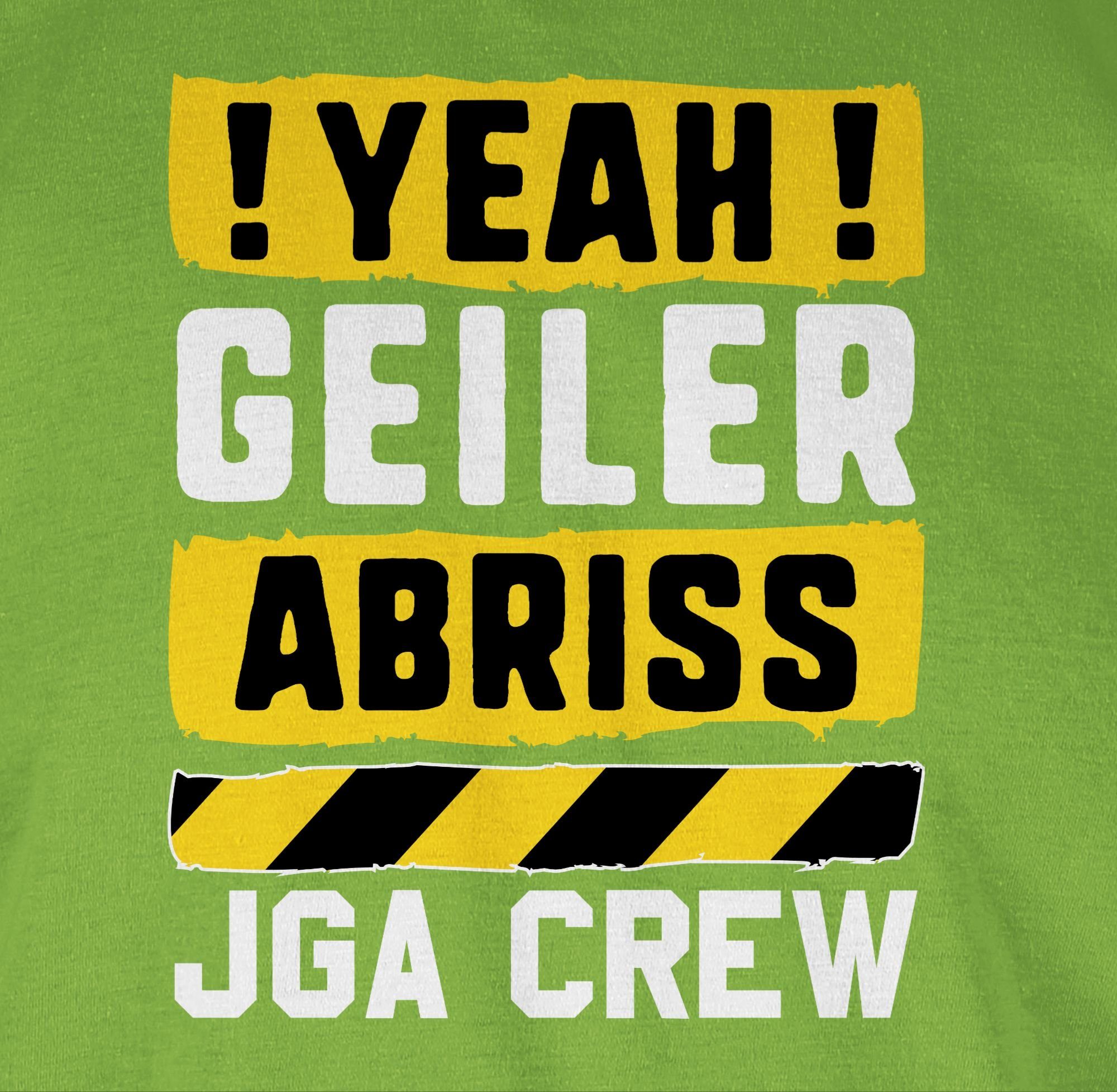 Männer Abriss gelb weiß geiler Yeah 03 Crew Shirtracer Hellgrün JGA - JGA T-Shirt