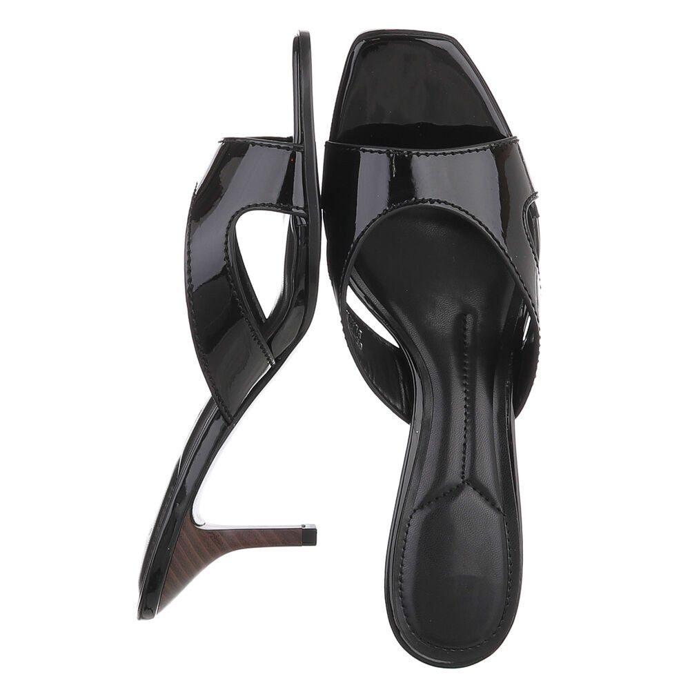 Ital-Design Damen Sandalette mit High Heel und offenem Design Pantolette (91895549) Pfennig-/Stilettoabsatz Sandalen & Sandaletten in Schwarz