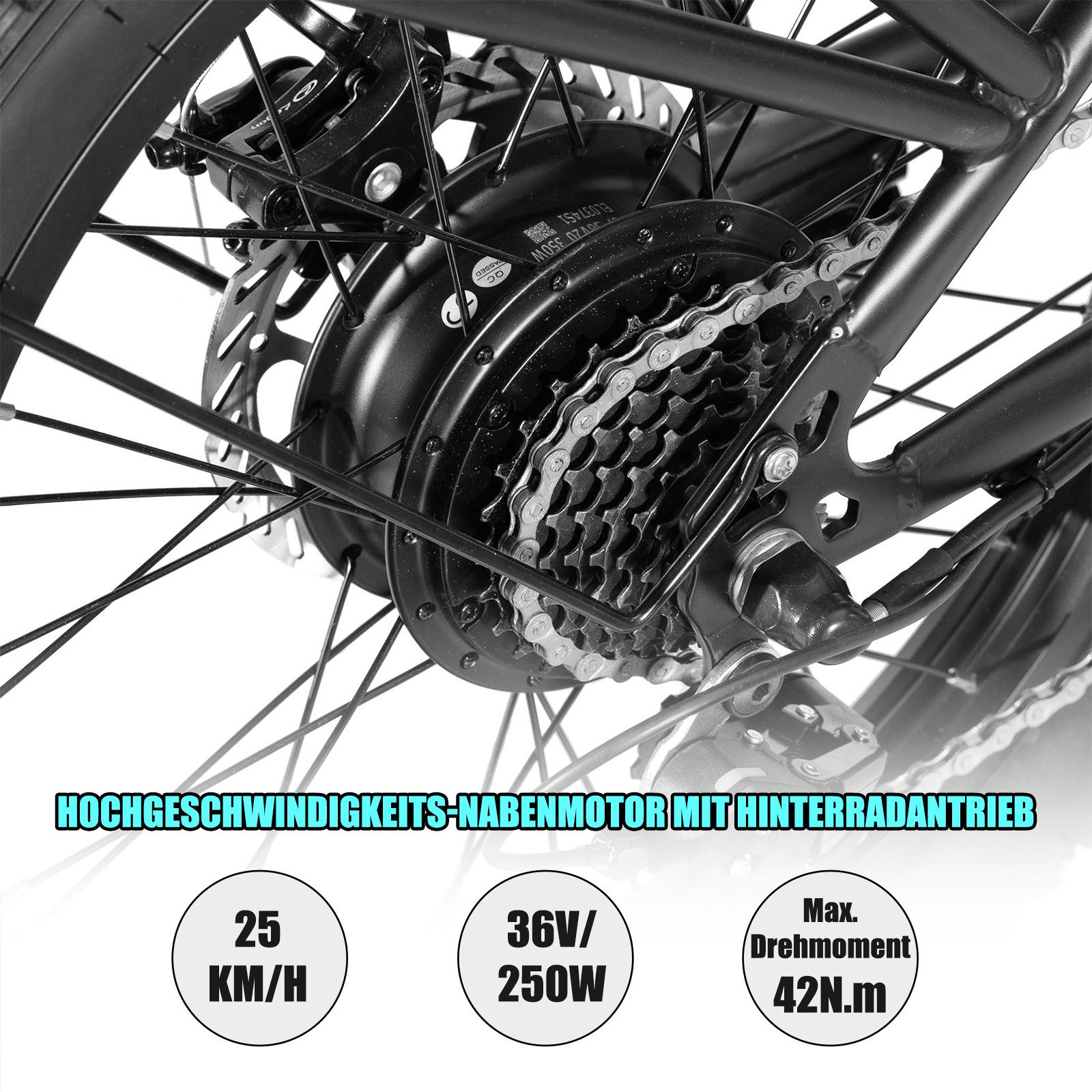 HILAND E-Bike HILAND Lasten E-Bike 20 Zoll Step-Thru 250W 36V 13Ah