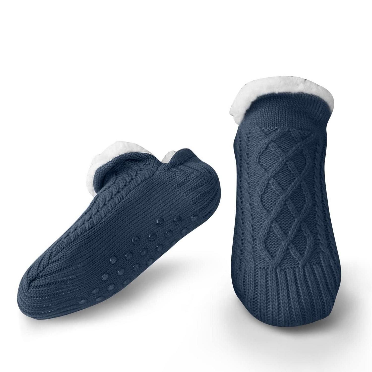 LuxusKollektion Kuschelsocken Kuschelsocken Damen Herren marineblau 35-39