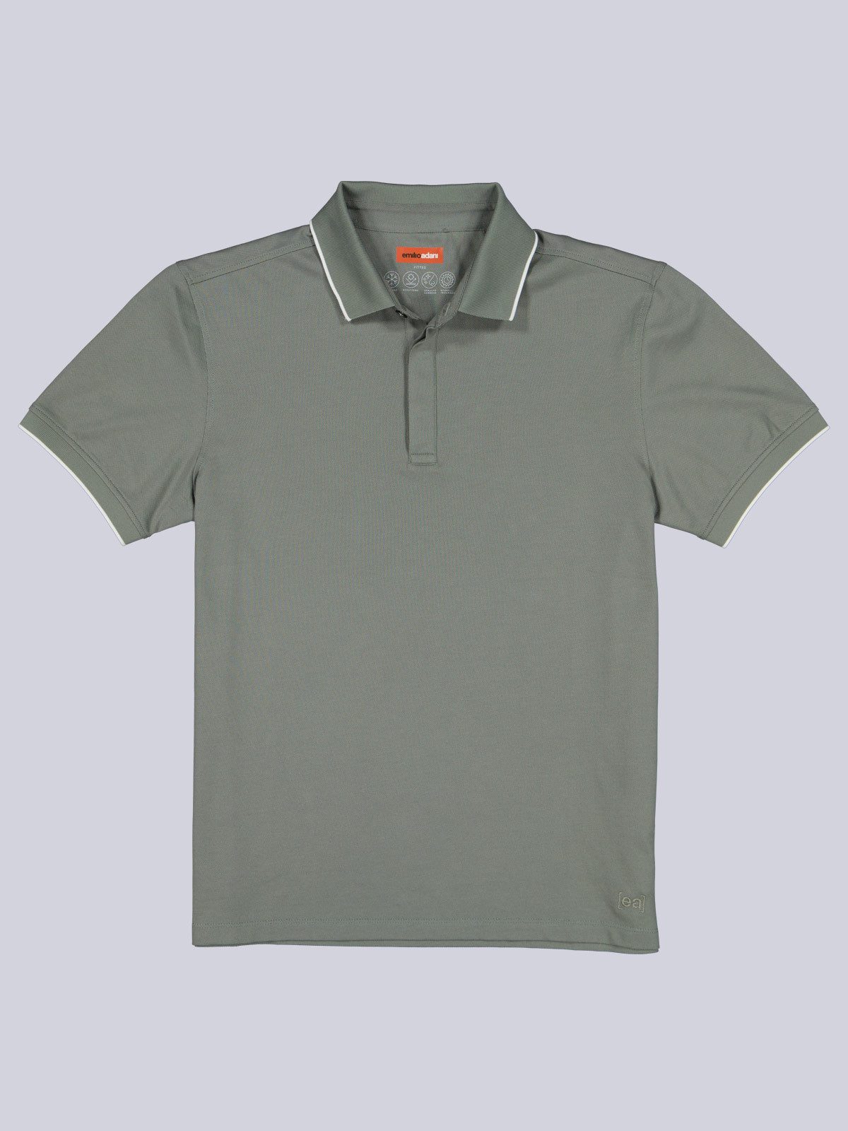 emilio adani Poloshirt Herren Poloshirt aus Funktionsware, Oliv