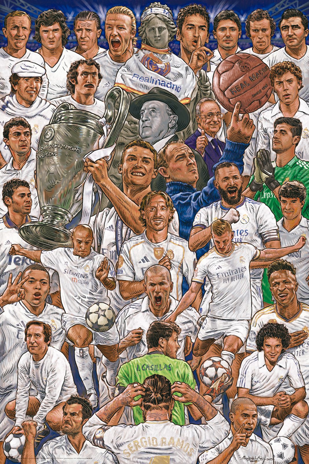Poster Fußball - Real Madrid Legenden - Poster 61x91,5 cm