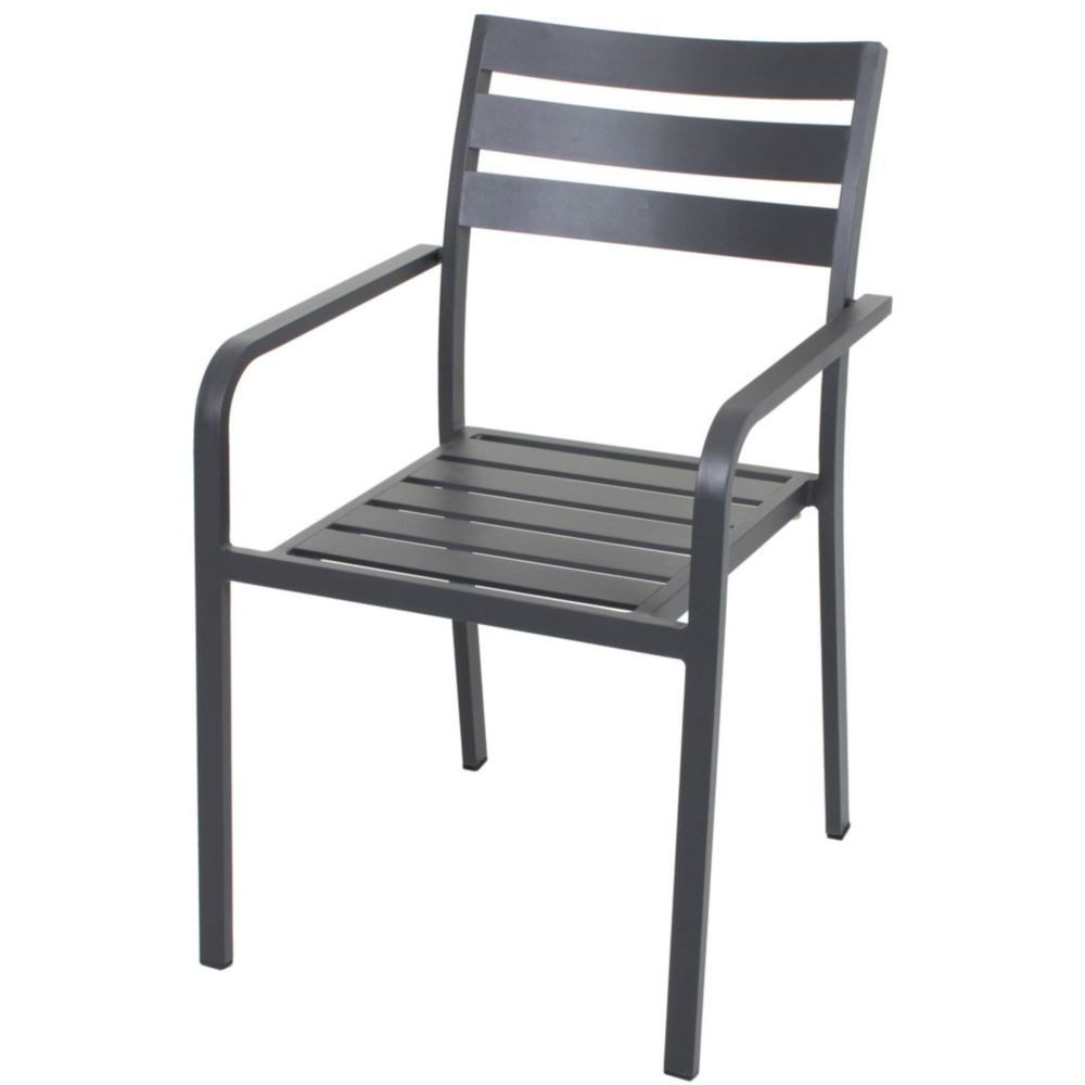 Garden Pleasure Gartenstuhl Stuhl TREVISO, anthrazit pulverbeschichtet Aluminium-Gestell