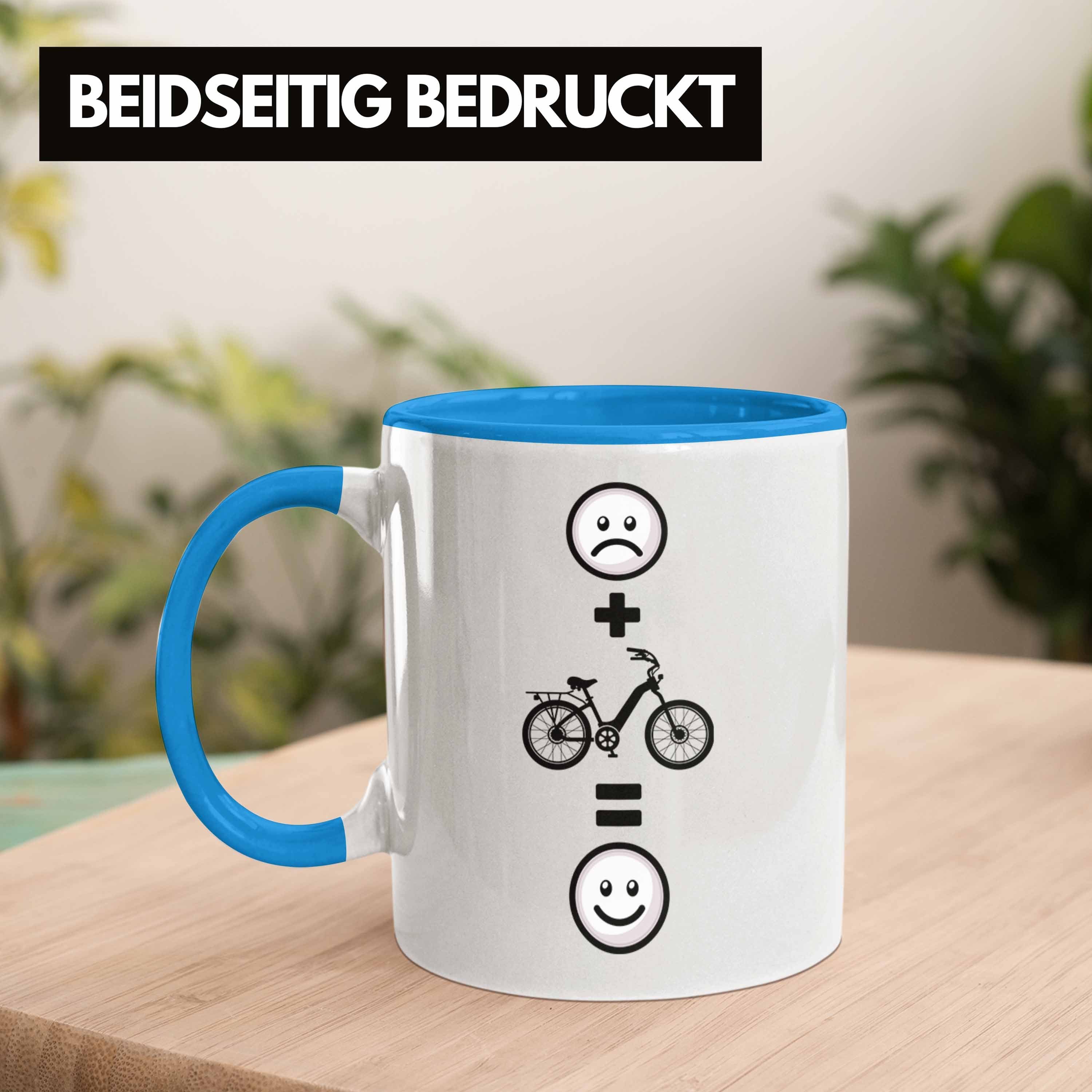 Tasse E-bike Lustige Blau Geschenkide fahrer Tasse E-Bike Geschenk Trendation Geburtstag für