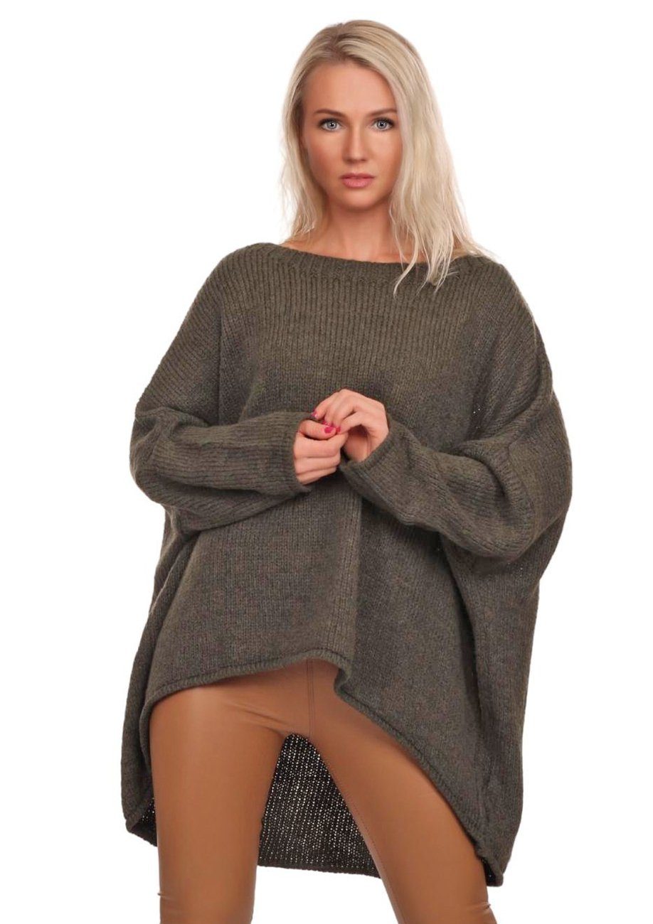 Charis Moda Strickpullover Pullover im Oversize Look Vorne kurz Hinten lang