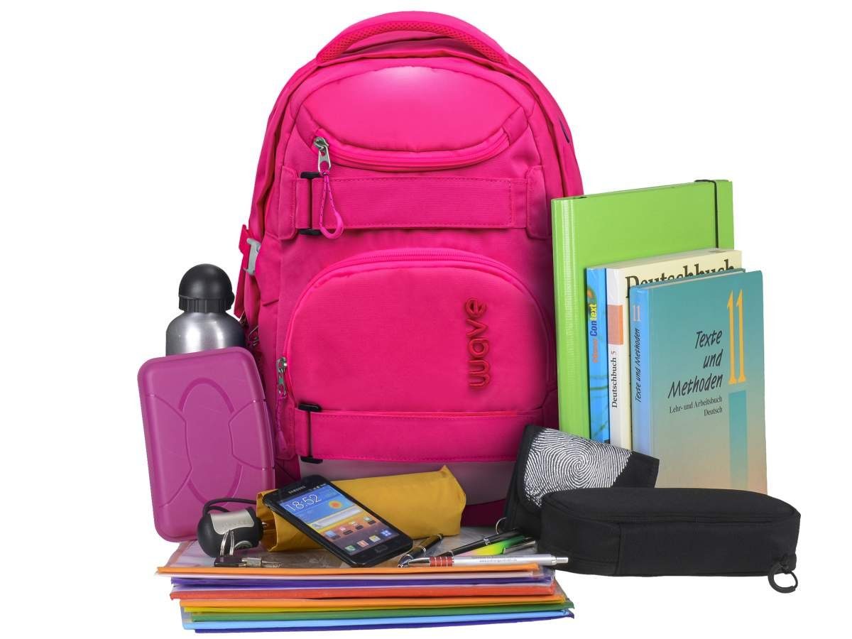 ab Infinity, Klasse, Ombre Schule, Wave Schultasche, weiterführende Mädchen Schulrucksack 5. Light Teenager Pink