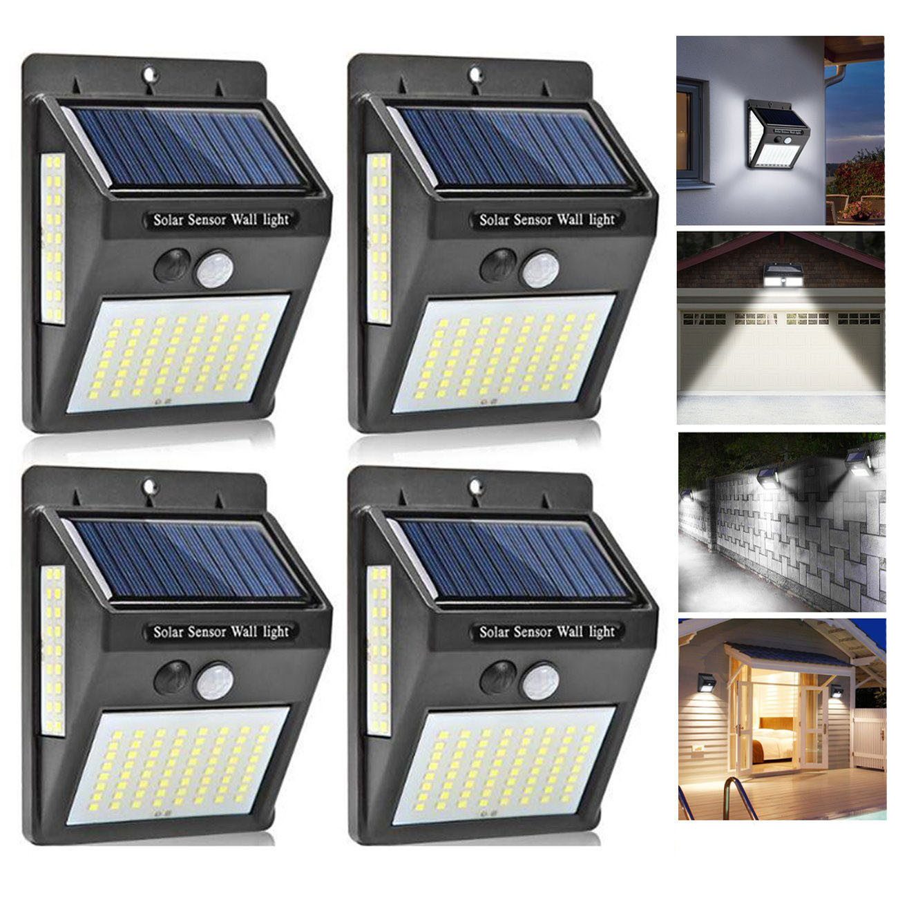 LETGOSPT Außen-Wandleuchte 4 Stücke Solar Wandleuchte günstig online kaufen