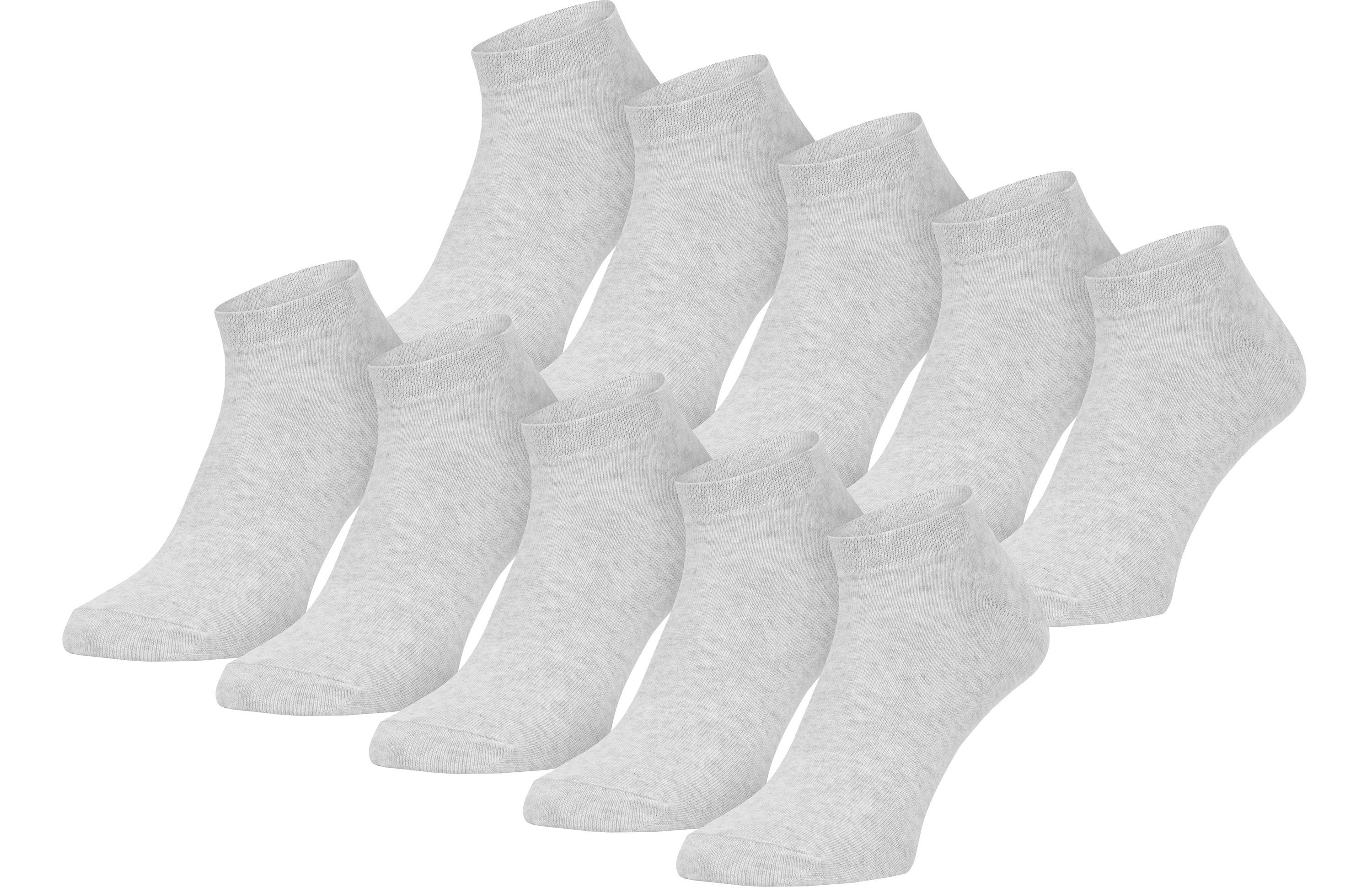 Ladeheid Socken Damen und Herren 5er 10er Pack Sneaker Socken AT004 Grau (10 Pack)