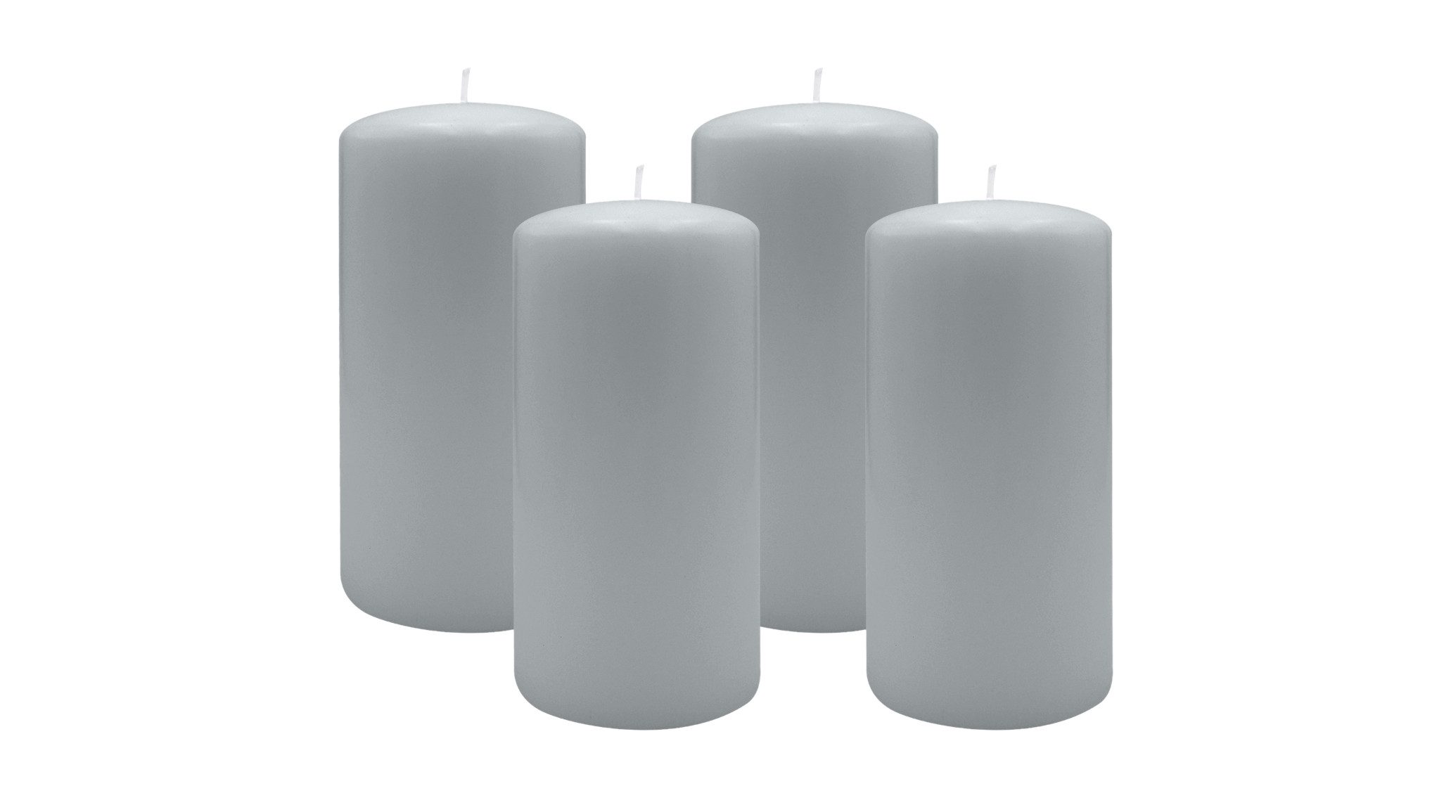 Kopschitz Kerzen Stumpenkerze 2er Set Stumpenkerzen/Adventskranzkerzen Silbergrau Ø 100 x 300 mm