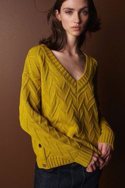 Next V-Ausschnitt-Pullover Premium-Pullover mit V-Ausschnitt und Ziernähten (1-tlg)