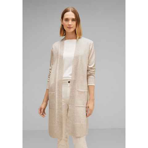 STREET ONE Cardigan Offener Long Cardigan Melange-Optik