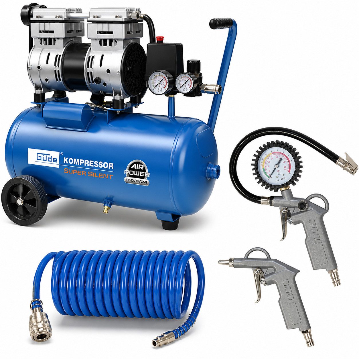 Güde Kompressor Kompressor Airpower 150/8/24 SUPER SILENT nur 49 db extrem Leise