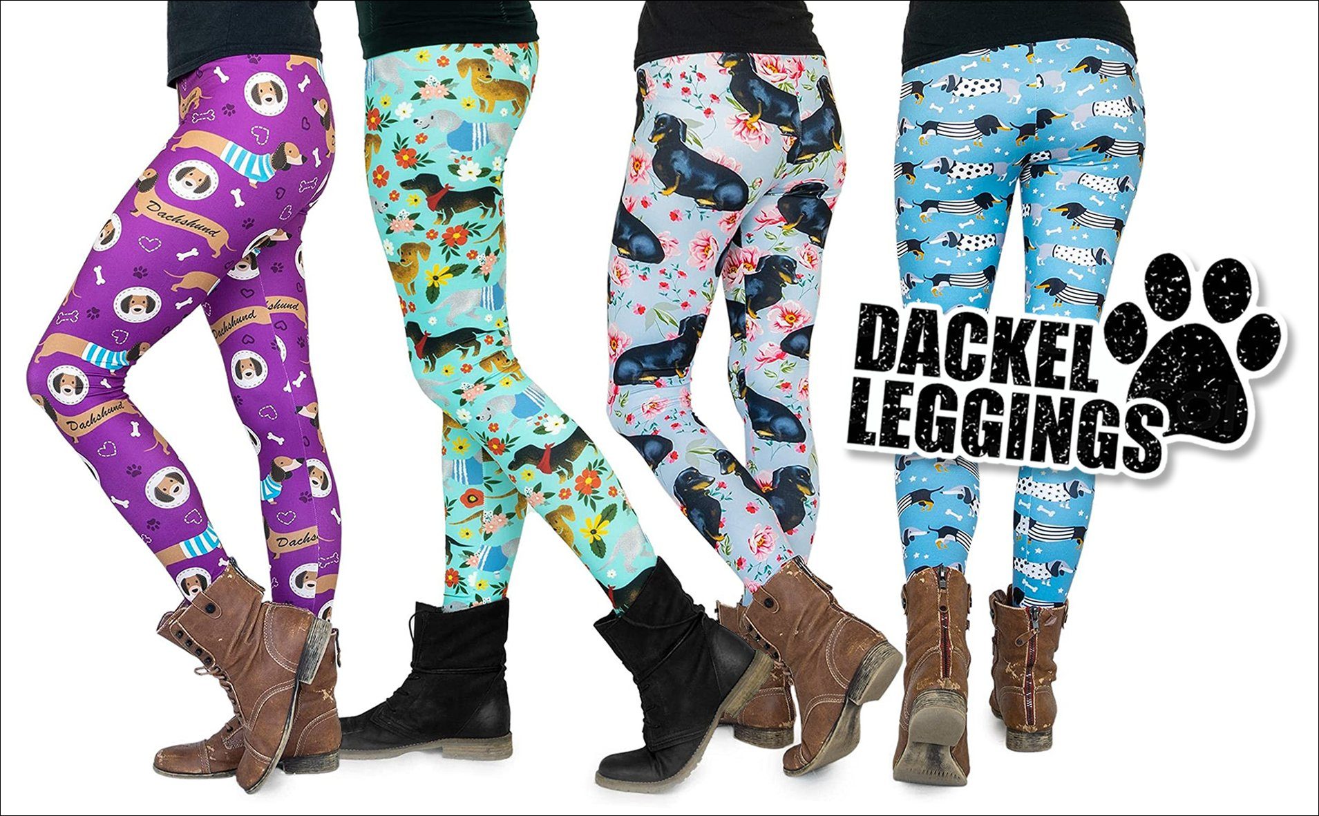 Line Dackel (Einheitsgröße XS-L) Dackel Leggings cosey Camouflage Leggings