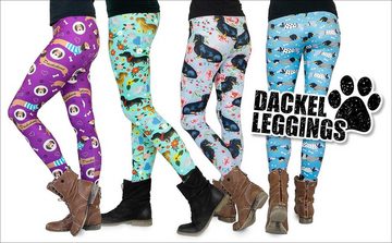 cosey Leggings Dackel Line Leggings (Einheitsgröße XS-L) Dackel Camouflage