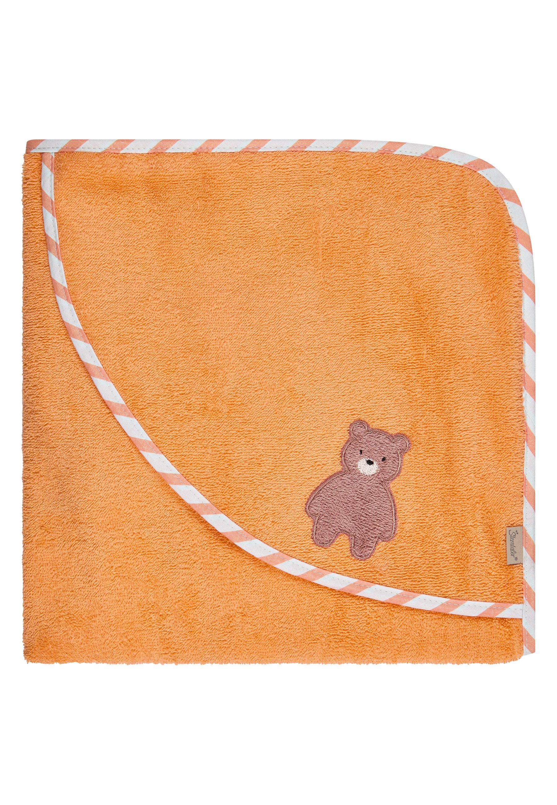 Sterntaler® Badetücher Kapuzenbadetuch 80x80 cm BÄR Bo, Frottee (1-St), Kapuzenbadetuch 80x80cm, aus weichemFrottee, mit süßer Applikation