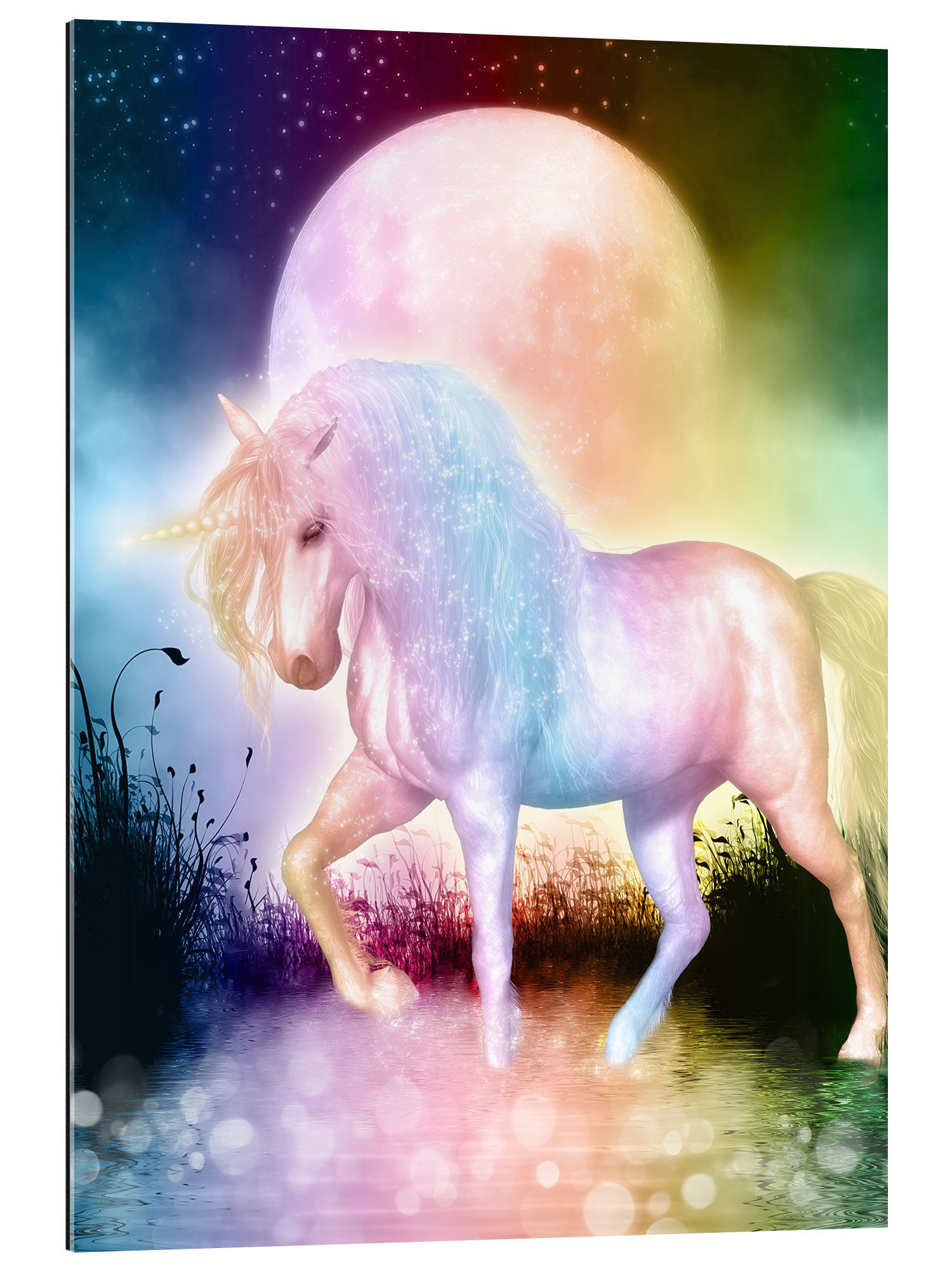Posterlounge Wandbild Einhorn – Liebe dich selbst, Dolphins DreamDesign, erhältlich als Poster, Leinwandbild, Wandsticker oder Acrylglasbild