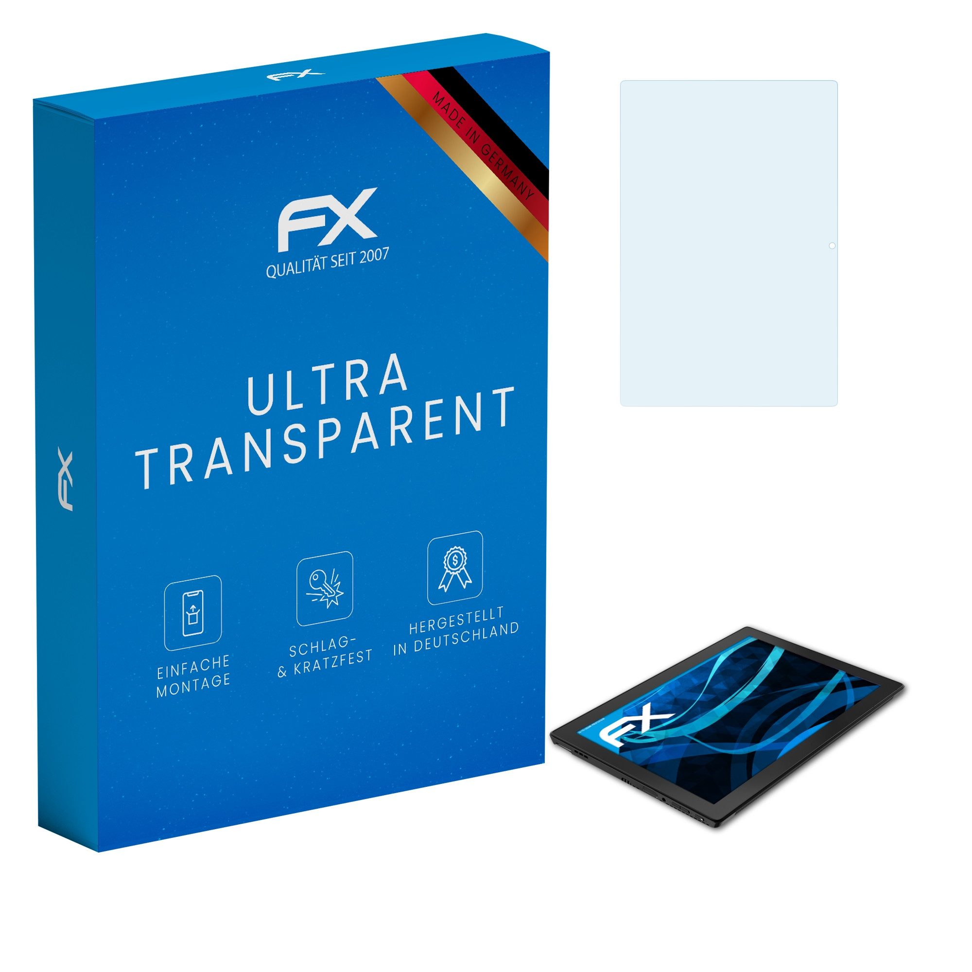 atFoliX Schutzfolie Displayschutz für Lenovo Miix 520, (2 Folien), Ultraklar und hartbeschichtet