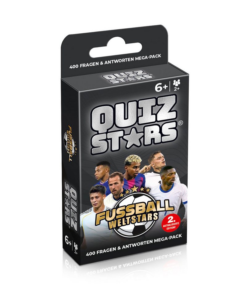 Gomazing Spiel Quizstars Fussball Weltstars 2. Edition, Kartenspiel, 400 Fragen und Antworten