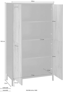 loft24 Mehrzweckschrank Rocky 4 Türen, Höhe 150,5 cm