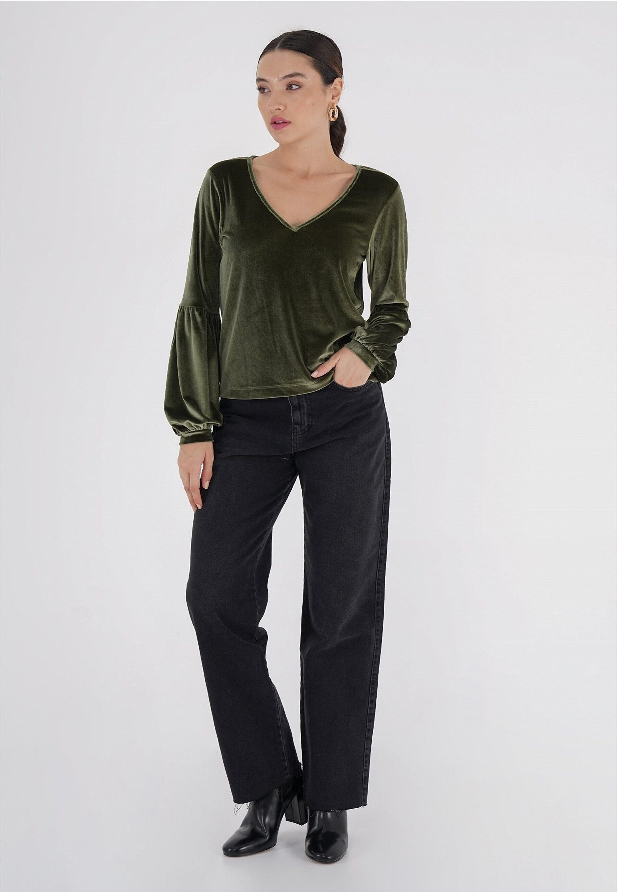 freshlions Langarmshirt Viveka (1-tlg) aus samtig, günstig online kaufen