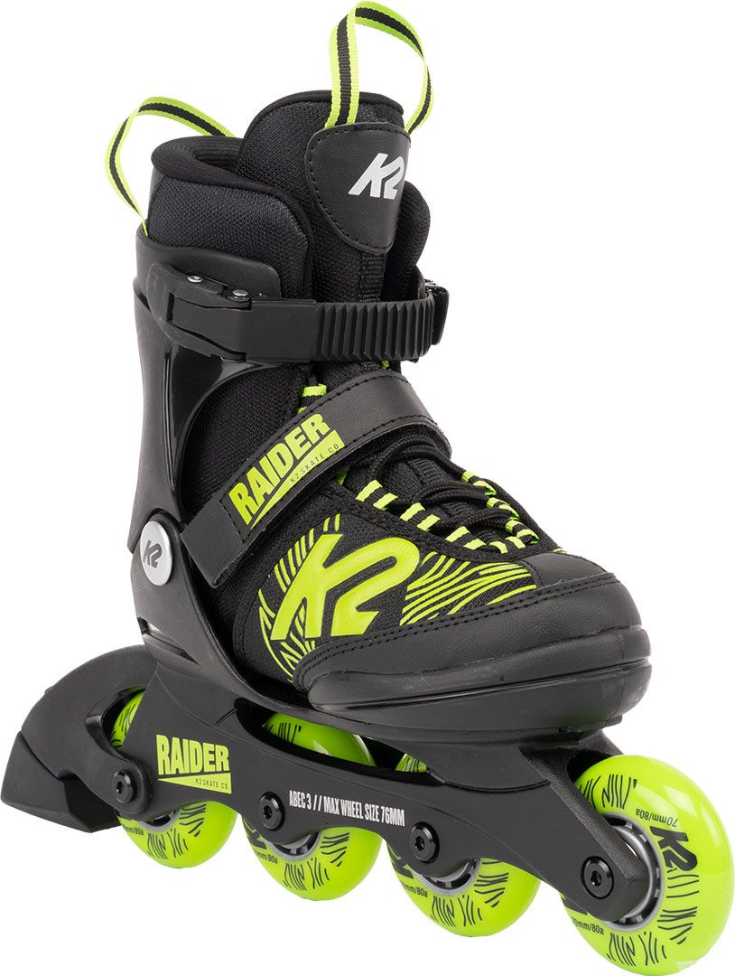 Inlineskates K2 RAIDER Kinder Inline Skate black/lime