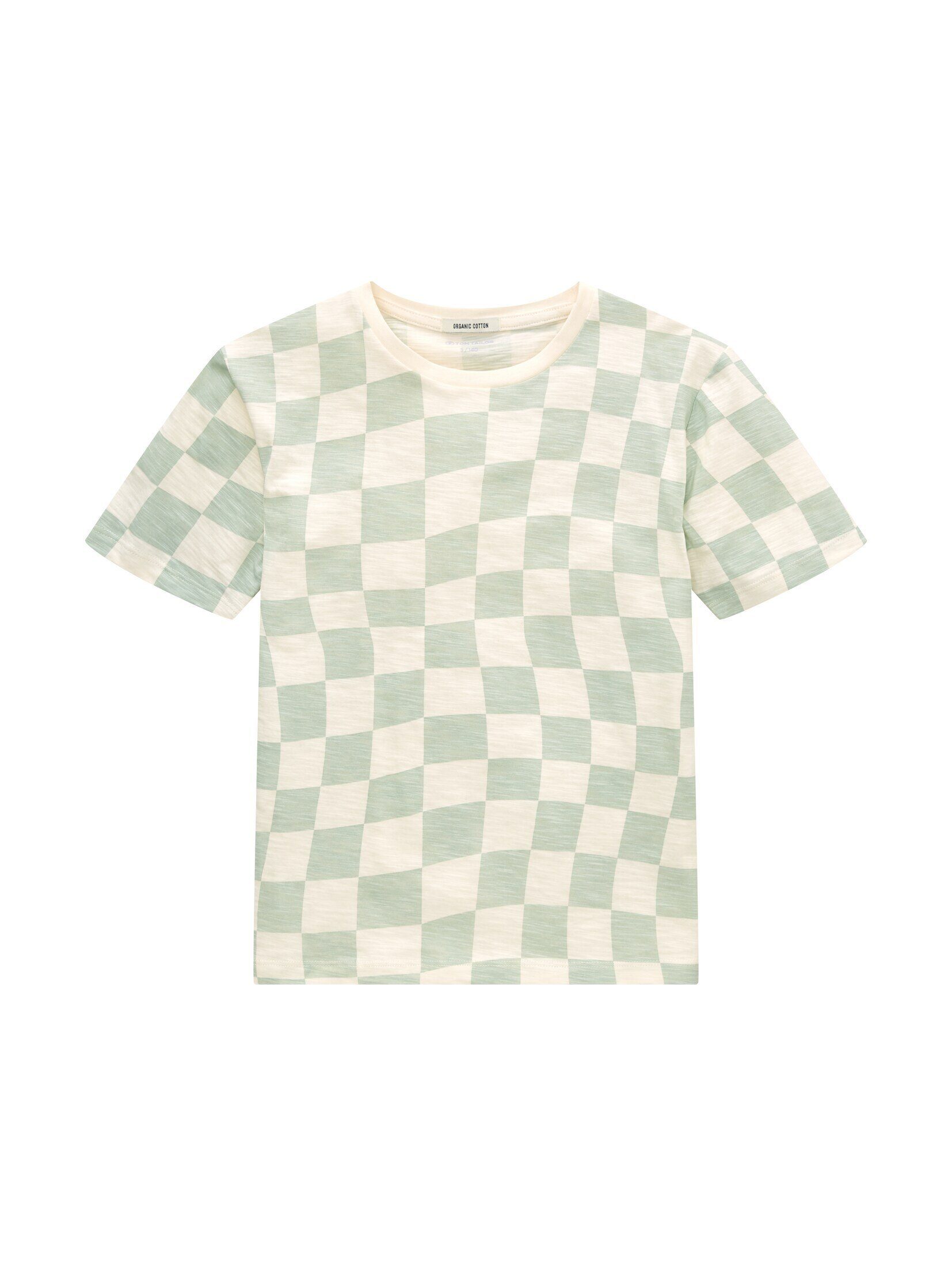 TOM TAILOR T-Shirt Gemustertes T-Shirt vintage mint checkerboard aop