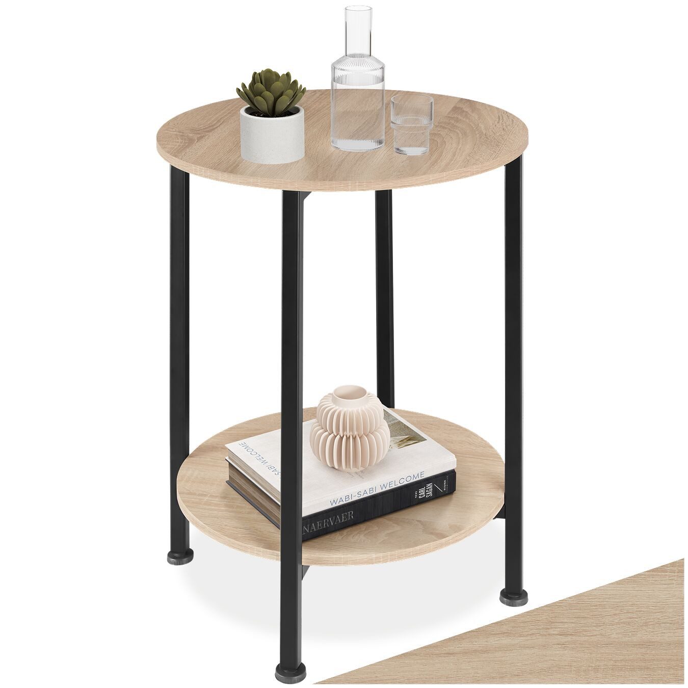 tectake Beistelltisch Ballina (1-St., 1 tlg), Runder Beistelltisch im rusti günstig online kaufen