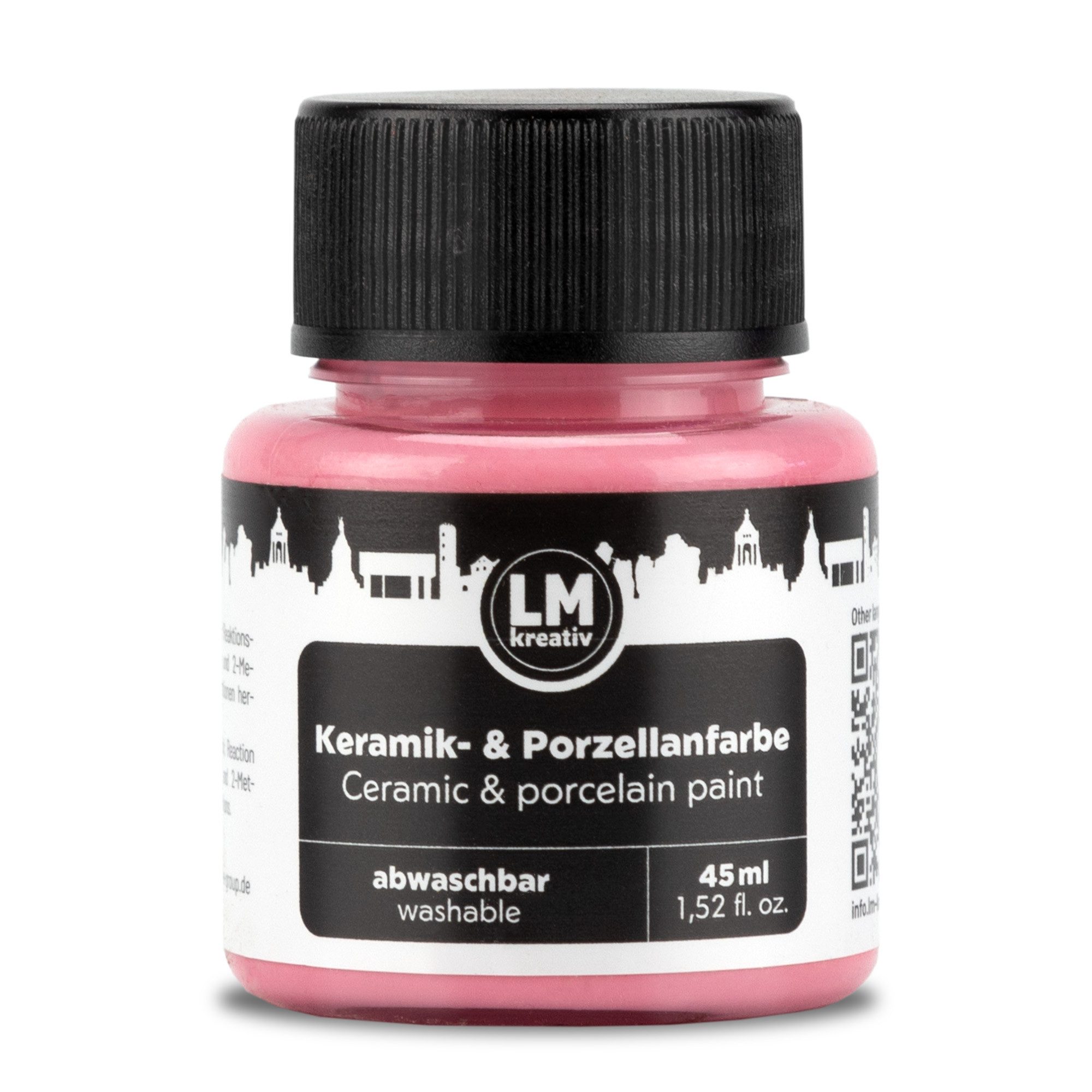 LM-Kreativ Porzellanfarbe Keramik- & Porzellanfarbe zum Bemalen von Porzellan, Keramik & Glas, für Porzellan, Keramik & Glas, wasserbasiert, gut deckend, mischbar