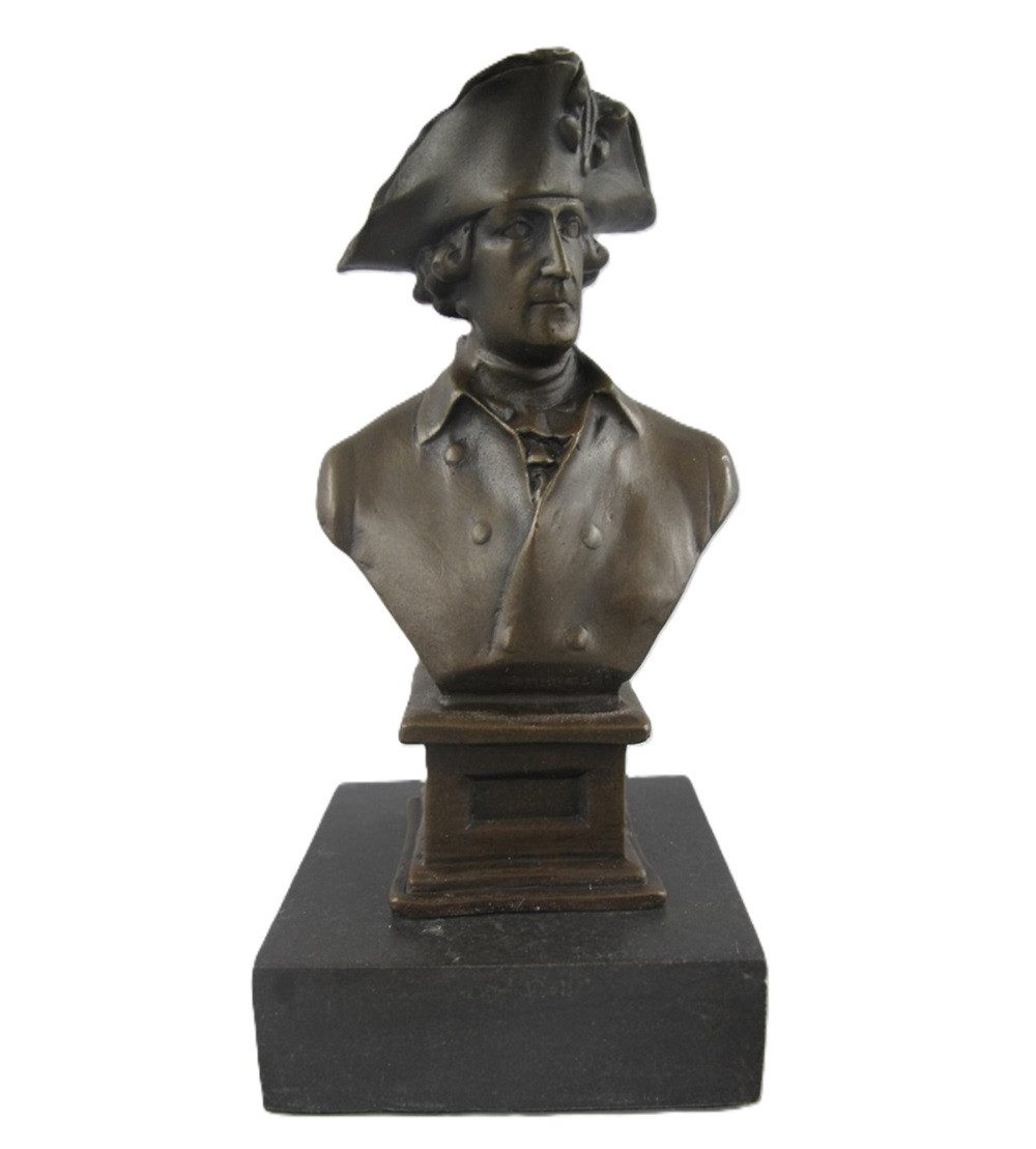 Dekoobjekt Bronzefigur Bronze Büste Friedrich II der Große