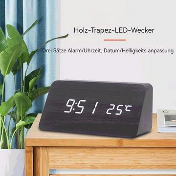 AUKUU Wecker Kreativer Kreativer LED Multifunktionswecker für zu Hause elektronischer Wecker lautlose Digitaluhr Tischuhr